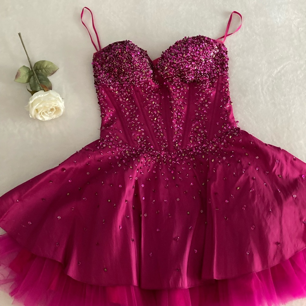 Hot pink prom dress
